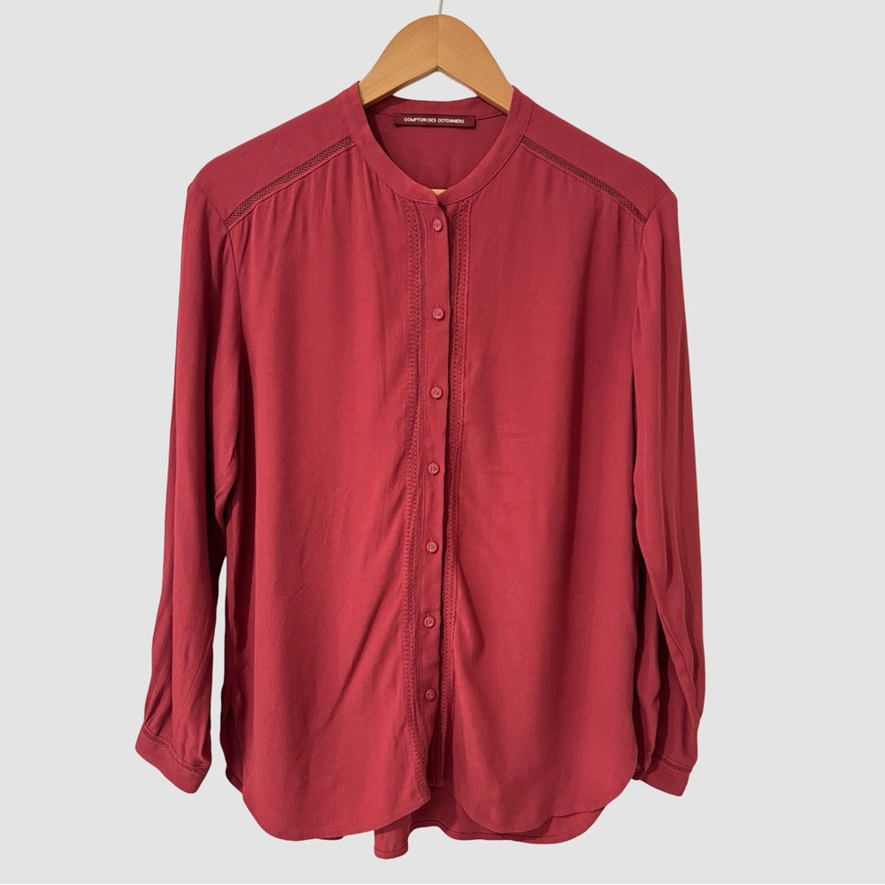 Comptoir Des Cottoniers Red Button Down Long Sleeve Blouse XXS